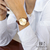RELÓGIO BEWATCH MINIMALISTA DOURADO AVENUE FULL GOLD 32MM + PULSEIRA COURO MARROM 16MM - Compre Relógios Originais Minimalistas | Bewatch