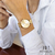 RELÓGIO BEWATCH MINIMALISTA DOURADO AVENUE FULL GOLD 32MM + PULSEIRA COURO MARROM 16MM na internet
