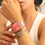 Relógio Feminino Quadrado Minimalista Penelope Pulseira Nylon Nato Rosa 40 mm Aço Inoxidável banhado a titânio na internet