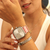 Relógio Feminino Quadrado Minimalista Santa Ynez Pulseira Nylon Nato Rosa 40mm Aço Inoxidável banhado a titânio na internet