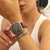 Relógio Feminino Quadrado Square Oxnard Preto Pulseira de Couro Marrom 40mm Minimalista Aço Inoxidável banhado a titânio na internet