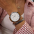 Relógio Minimalista Prata Legacy Pulseira De Couro Marrom 40mm Minimalista Aço Inoxidável banhado a titânio na internet