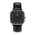 Relógio Masculino Quadrado Minimalista Square Monterey Pulseira Couro Preto 40mm - Aço Inoxidável banhado a titânio
