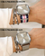 Relógio Feminino Quadrado Square Minimalista Bays Unitone Pulseira Prata + Pulseira Nylon Nato Listras 40mm - comprar online