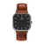 Relógio Feminino Quadrado Square Oxnard Preto Pulseira de Couro Marrom 40mm Minimalista Aço Inoxidável banhado a titânio - comprar online