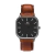 Relógio Masculino Preto Oxnard Silver Pulseira de Couro Marrom 40mm Minimalista Aço Inoxidável banhado a titânio