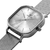 Relógio Feminino Quadrado Square Minimalista Bays Unitone Pulseira Prata + Pulseira Nylon Nato Listras 40mm - Compre Relógios Originais Minimalistas | Bewatch