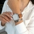 Relógio Feminino Quadrado Square Blaze Full Pulseira Couro Marrom 40mm Aço Inoxidável banhado a titânio - comprar online