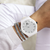 Relógio Minimalista Branco e Preto Marshmallow 40mm na internet