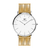 Relógio Feminino Minimalista Dourado e Prata Hill Mesh Gold e Silver 40mm Aço Inoxidável banhado a titânio