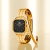 Relógio Feminino Quadrado Square Bella Full Gold Black Aço Inoxidável banhado a titânio - loja online