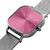 Imagem do Relógio Feminino Quadrado Pulseira Prata Bays Rosa + Brindes
