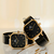 Relógio Feminino Minimalista Square Bloom Preto e Gold 40mm Aço Inoxidável banhado a titânio - Compre Relógios Originais Minimalistas | Bewatch