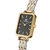 Relógio Feminino Quadrado Square Shine Preto Bicolor Aço Inoxidável Gomos na internet