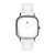Relógio Masculino Quadrado Minimalista Square Sunnyvale Silver Pulseira de Couro Branco 40mm Aço Inoxidável banhado a titânio