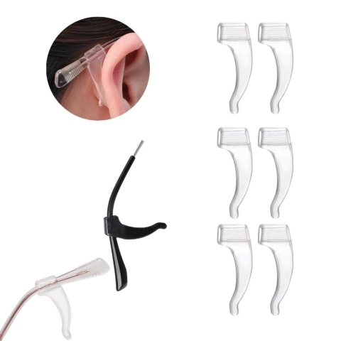 Kit 3 Pares Gancho De Óculos Antiderrapante Prendedor Trava