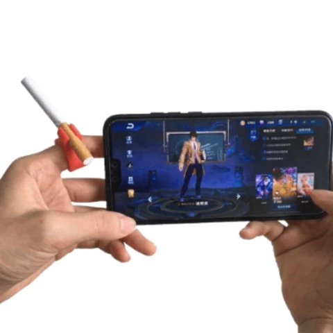 Suporte Anel Dedeira Dedal Porta Cigarro Fumar em Silicone