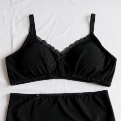 Corpiño Nina Cotton Negro - comprar online