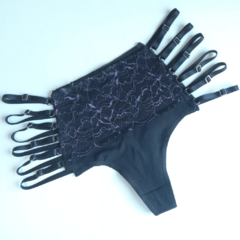 Conjunto Bralett Negro y Rosa