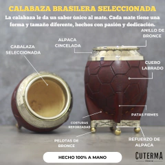 TORPEDO PREMIUM CUERO LABRADO CON REFUERZO DE ALPACA Y PELOTAS DE BRONCE - (copia) na internet