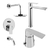 Set Griferia Vera Monocomando Lavatorio Alto, Bidet Bañera Peirano 61/70/80-180