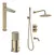 Combo Griferia Monocomando Peirano Fabric Gold Lavatorio Alto
