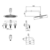 Imagen de Set Griferia Lavatorio de Pared, Bidet, Ducha Beat Nickel Peirano 62/70/80-201NI