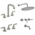 Set Griferia Lavatorio de Mesada, Bidet, Ducha Beat Nickel Peirano 60/70/80-201NI
