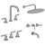 Set Griferia Lavatorio de Mesada, Bidet, Ducha Beat Nickel Peirano 60/70/80-201NI
