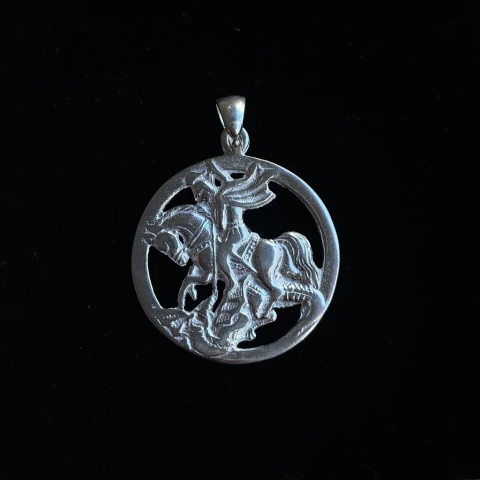 Pingente São Jorge Medalha - Prata 925
