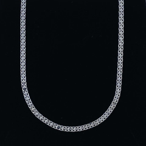 Corrente Esteira Bismark 3mm - Prata Italiana