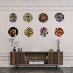 Conjunto Pratos de Parede Animal Print