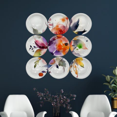 Conjunto de Pratos de Parede Floral em Aquarela - comprar online