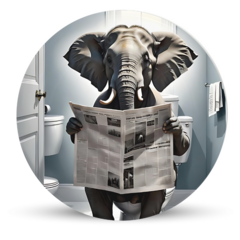Prato de Parede Elefante no Banheiro