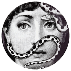Prato de Parede Estilo Fornasetti Cobra Rosto