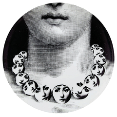 Prato de Parede Estilo Fornasetti Colar