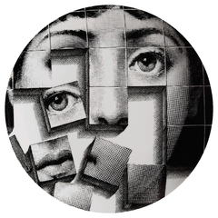 Prato de Parede Estilo Fornasetti Desconstruída