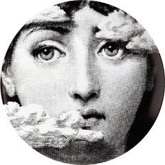 Prato de Parede Estilo Fornasetti Nuvens