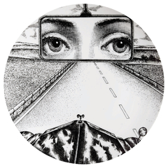 Prato de Parede Estilo Fornasetti Retrovisor