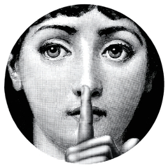 Prato de Parede Estilo Fornasetti Silencio - loja online