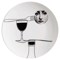 Prato de Parede Estilo Fornasetti Vinho