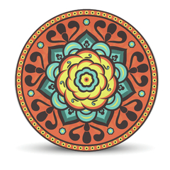 Prato Decorativo Mandala Floral