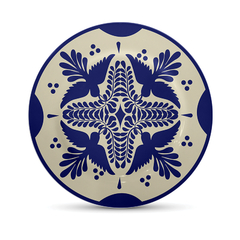 Prato Decorativo Mandala Mexicana Azul 02
