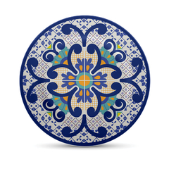 Prato Decorativo Mandala Mexicana Azul