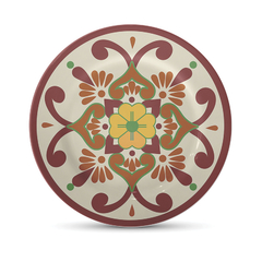 Prato Decorativo Mandala Mexicana Bege