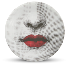 Prato de Parede Estilo Fornasetti Batom
