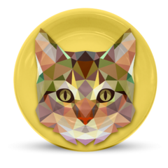 Prato de parede Gato Geométrico - comprar online