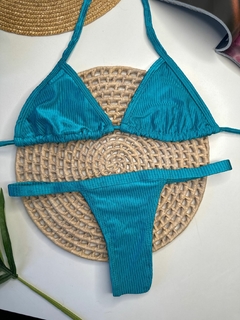 Biquíni Fita Fio Azul Piscina Canelado na internet