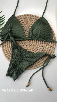 Conjunto Lacinho Empina Bumbum Verde Militar Canelado - comprar online