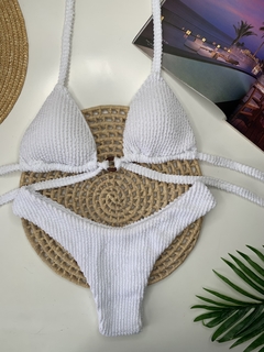 Biquíni Argola Branco Texturizado - comprar online